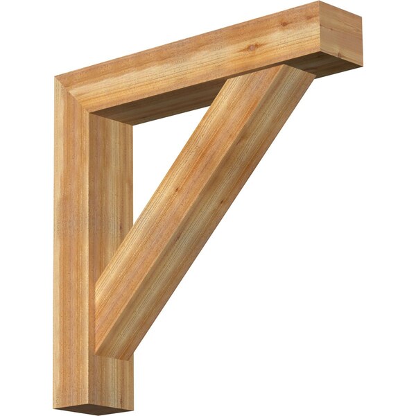 Ekena Millwork Traditional Block Rough Sawn Bracket w/ Offset Brace, Western Red Cedar, 8"W x 42"D x 42"H BKT0806X42X42TRA05RWR - main